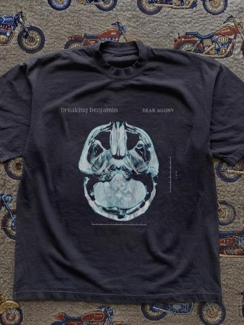 Gildan Black Breaking Benjamin Dear Agony Skull Graphic Tee